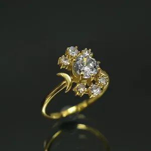 Authentic Moon Goddess Moissanite 925 Silver Gold Plated