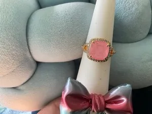 Authentic Bp Jewelry | Original Ring Sparkling Goddess pink smithsonite gold plated Size 8