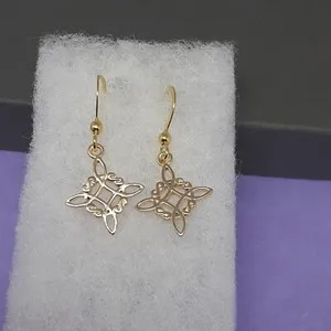 Authentic The Goddess Collection: Witches Knot Earrings in Sterling Silver and Radiant 14k Gold Plate