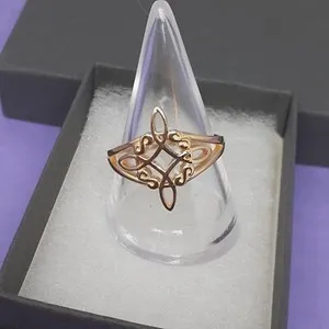 Authentic The Weaver of Fates: Sterling Silver & 14K Gold-Plated Witches Knot Ring