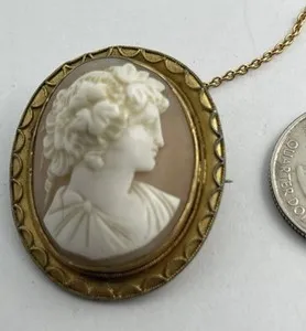 Authentic The Bacchante Reveler: A Golden Cameo of Eternal Ecstasy