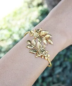 Authentic Golden Foliage Goddess Arm Cuff: A Talisman of Eternal Growth