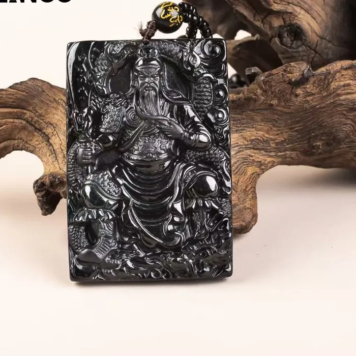 Authentic The Celestial Guardian: Obsidian Jade Dragon-Riding Guan Yu Talisman