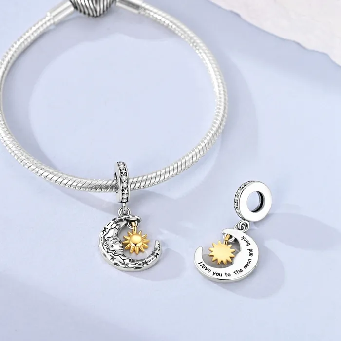Authentic 925 Sterling Silver Moon Goddess Charms Pendant For Women Fit Original Bracelet DIY Birthday Party Jewelry Gifts