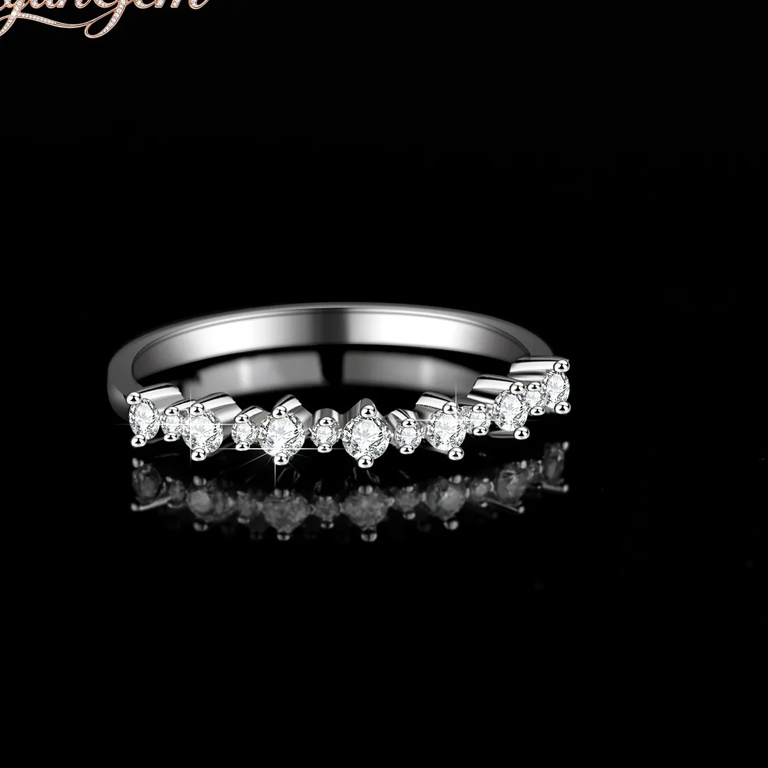 Authentic The Celestial Seven-Star Goddess Ring in 18K Gold and Moissanite