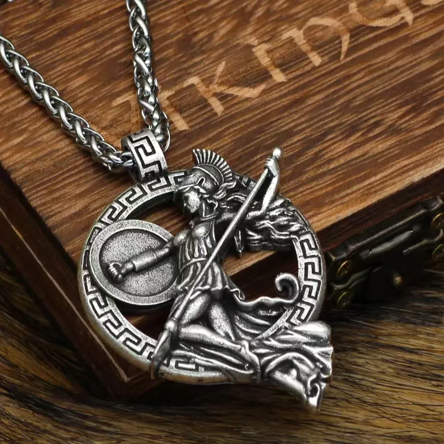 Authentic Celestial Warrior Goddess Pendant – Golden Shield of Athena’s Grace