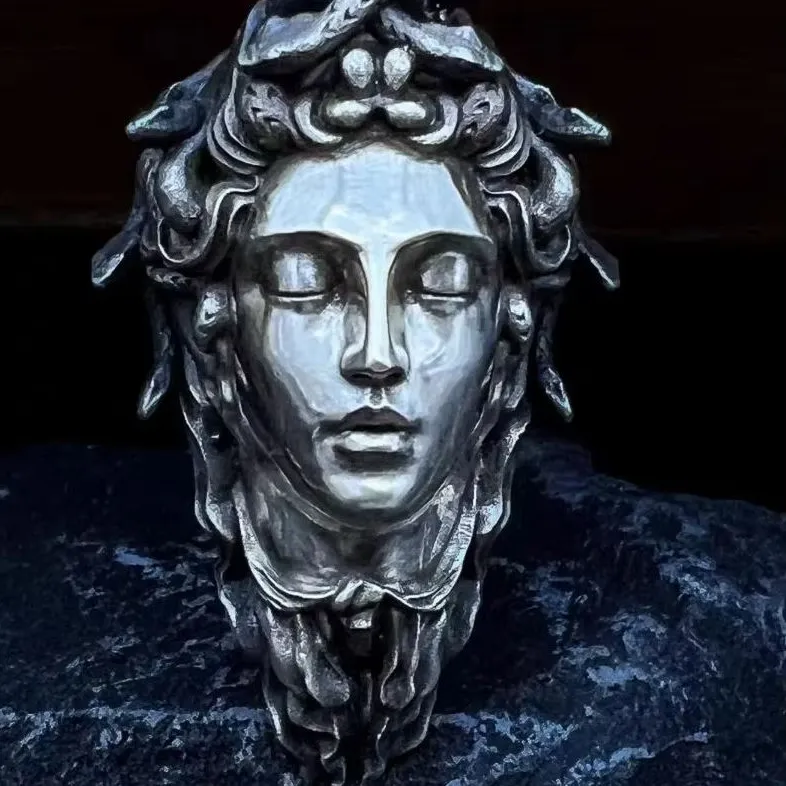 Authentic The Gorgon's Gaze A Hand- Forged Sterling Silver Medusa Pendant Of Ancient Power