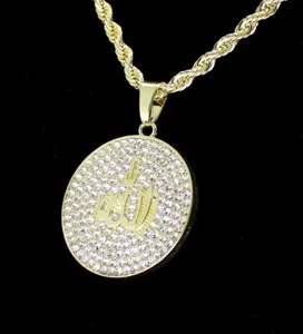 Authentic Divine Illumination - Round CZ Pendant on 14k Gold Plated Rope Chain