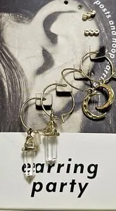 Authentic Celestial Harmony: Luna Norte Quartz and Gold-Plated Mini Hoop Earrings