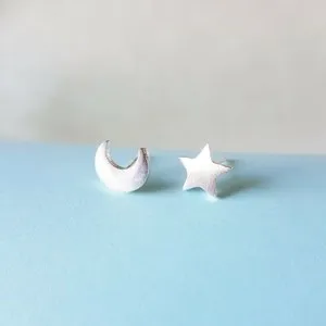 Authentic Silver or Gold Plated Moon and Star studs earrings mix and match