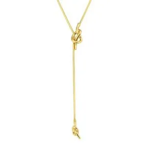 Authentic 925 Sterling Silver Necklace 14k Gold Plated Light Luxury All Match Sweater Chai