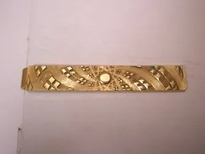 Authentic 1-3/4" Spiral Galaxy Design Gold Plated Vintage ANSON KARATCLAD Tie Bar Clip