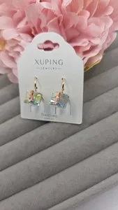 Authentic Xuping earrings 18 k Gold Plated Hypoallergenic/ Color galaxy