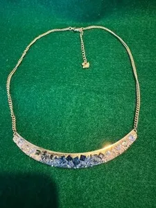 Authentic Swarovski Freckle Crystal Pointiage Galaxy Gold-Plated Necklace