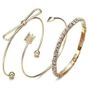 Authentic Aura of Radiance: Trio of Golden Cuffs