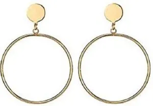 Authentic Celestial Halo Gold-Plated Hoop Stud Earrings