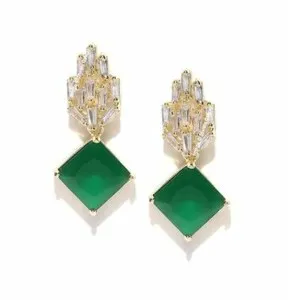 Authentic Emerald Bloom Kundan Earrings: Golden Guardians of Growth