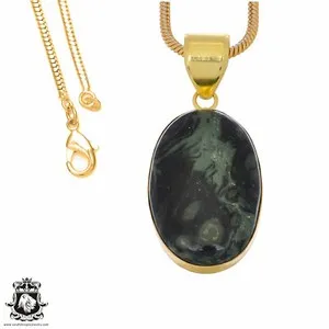 Authentic Celestial Orbit Kambaba Star Galaxy Jasper 24K Gold Plated Talisman