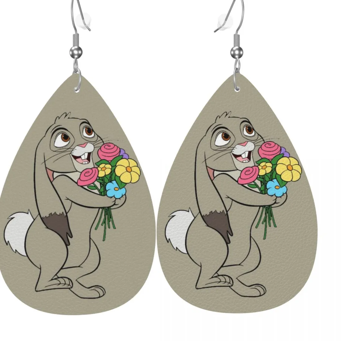 Authentic Custom Rabbits Pvc Leather Earrings Dangle Earrings Jewelry Sofia The First For Wife Mother