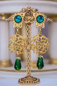 Authentic The Hanna Bernhard Baroque Filigree Talisman Earrings