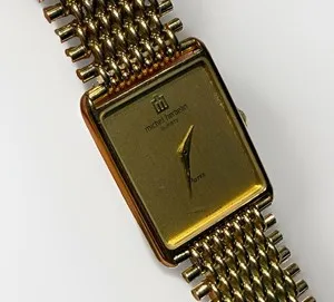 Authentic Vintage Michel Herbelin Paris Gold-Plated Quartz Tank Watch Rare 7873