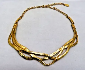 Authentic 18k Gold Plated Collar Necklace PARIS FRANCE Il Etait Une Fois Once Upon A Time