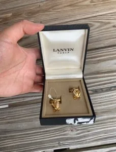 Authentic The Golden Cipher: Unworn Lanvin Paris Rhinestone Cufflinks