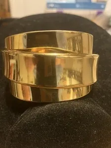 Authentic The Gilded Horizon: Celine Paris Radiant Gold-Plated Cuff