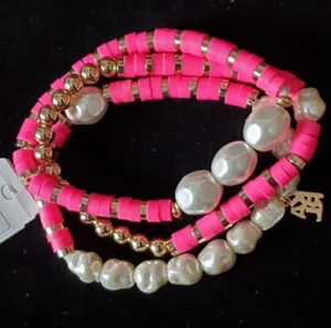 Authentic Celestial Blush Pearl Trinity - Enchanted Gold-Plated Armlet Set