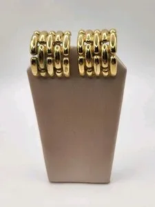 Authentic 80s GIVENCHY COUTURE Paris Gold Plated Panther Chain Link Clip Vintage Earrings