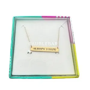 Authentic BaubleBar Paris Coordinates Necklace Gold Plated Sterling Silver NWT