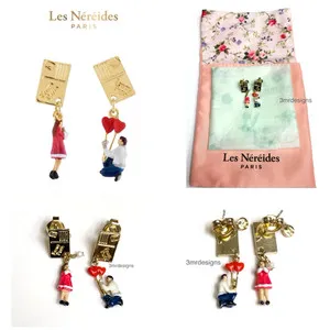 Authentic Les Nereides FROM PARIS WITH❤️MARRY ME 14-K Gold Plated Drop Earrings