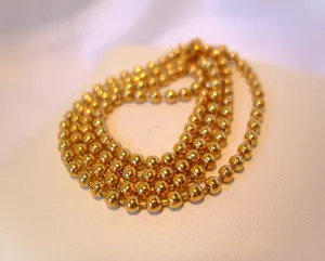 Authentic Necklace French 24ct Gold Plated 1970s Fancy Link Vintage Paris 17 1/2" L Nos