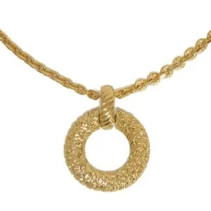 Authentic Celestial Twist Circle Pendant – Gold‑Plated Aura of Protection