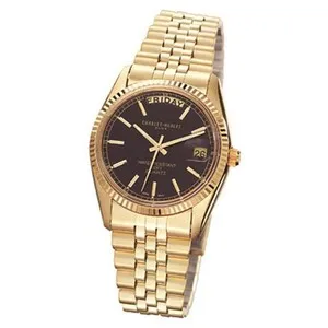 Authentic Charles-Hubert- Paris Mens Gold-Plated Quartz Watch #3400-OB