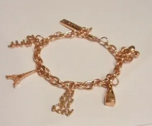 Authentic The Parisian Romance Rose Gold Charm Bracelet