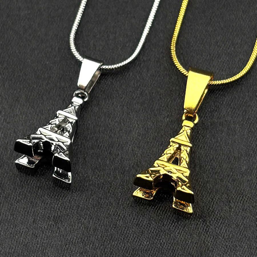 Authentic Paris Eiffel Tower Chain For Women Men Gold Color Creative Party Hiphop Couple Neck Pendant Jewelry Accessory