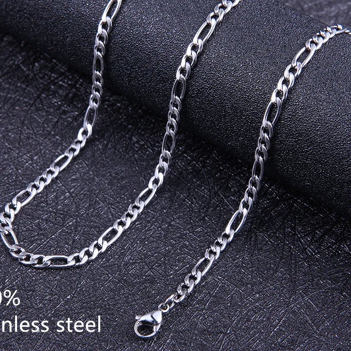 Authentic Cheap 4MM 3:1 chain necklace hip-hop rock men's jewelry Length 50-70CM