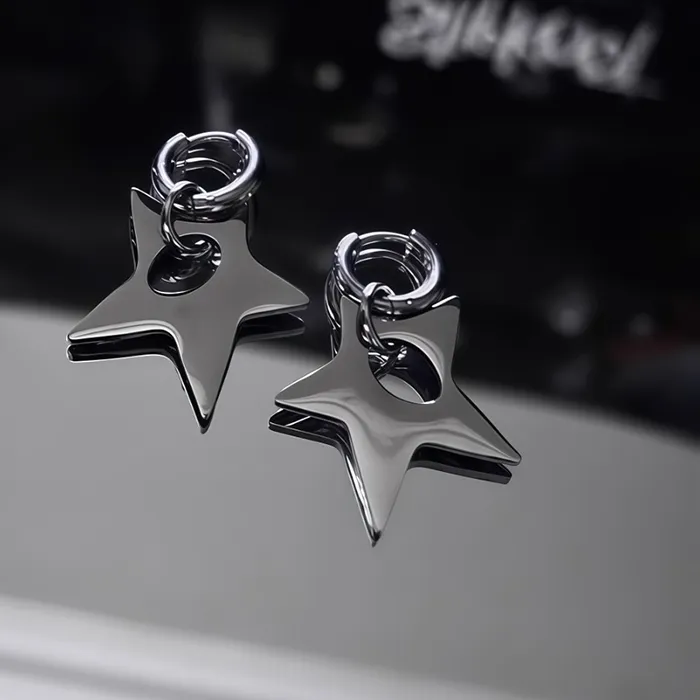 Authentic The Astral Eclipse Pentagram Hoops