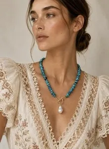 Authentic Celestial Azure & Lustrous Pearl Choker: A Talisman of Oceanic Wisdom