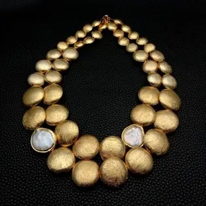 Authentic Celestial Tide Dual-Strand Pearl and Gold Coin Amulet