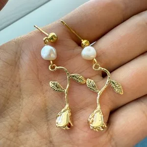 Authentic Luminous Petal Drops: Celestial Freshwater Pearl and Gold Talismans