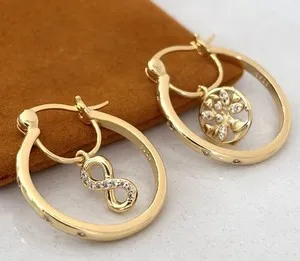 Authentic Ewigkeit Tree of Life Gold Plated Sacred Hoop Amulets