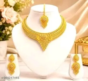 Authentic Traditional Indian Boliwood gold plated choker Necklace Earrings jewellery Set