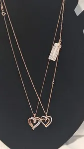 Authentic Heartbeat of Devotion: Rose Gold Plated Heart Pendant Necklace