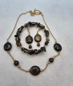Authentic Eye of the Tiger - Brown Tiger's Eye Jewelry Set for Protection and Strength