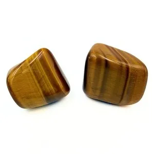 Authentic Handsome Tumble Bead Tiger's Eye Gold Plated Cufflinks