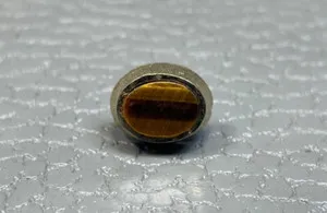 Authentic Golden Tiger's Eye Talisman Lapel Pin – Radiant Guardian of Courage