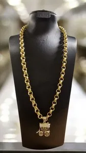 Authentic Wanderlust Protection ~ 24" Gold Plated Gypsy Wagon Amulet