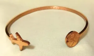 Authentic Woodstock Zambon 18k Rose Gold Plated Gipsy / Gypsy Bracelet Airplane & World